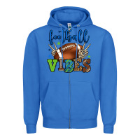 True Royal Football vibes green and blue Zipper Hoodie - HowdyJamesFarm