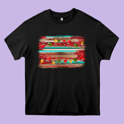 Christmas Background Heavy Core Tee Designed By Adodesignshop