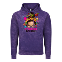 Cloud Purple preschool teacher life  messy bun Vintage Hoodie - NancyCooperArtShop