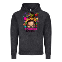 Vintage Black preschool teacher life  messy bun Vintage Hoodie - NancyCooperArtShop