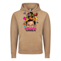 Vintage Coffee preschool teacher life  messy bun Vintage Hoodie - NancyCooperArtShop