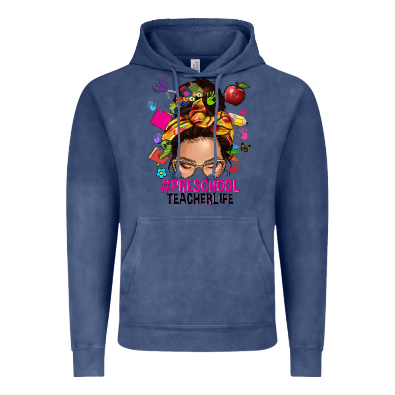 Preschool Teacher Life  Messy Bun Vintage Hoodie by NancyCooperArtShop | Teevron