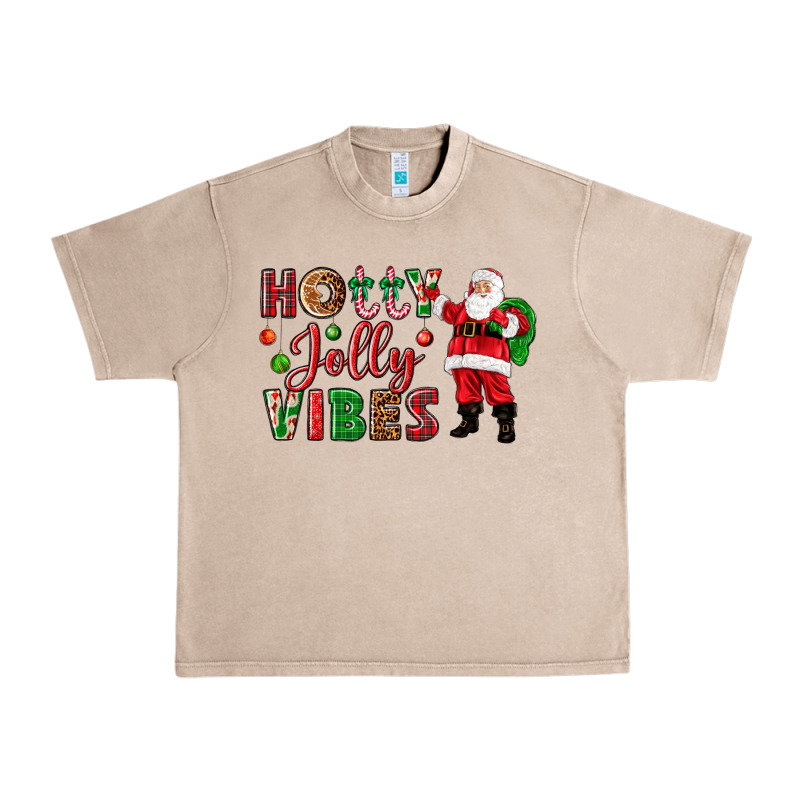 Holly Jolly Vibes Christmas With Santa Urban Heavy Tee by NancyCooperArtShop | Teevron
