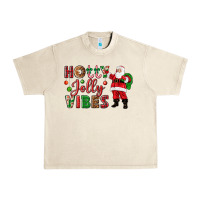 Sandshell Holly Jolly vibes Christmas with Santa Urban Heavy Tee - NancyCooperArtShop