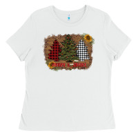 White merry and bright with tree's Ladies Tee - AdoDesignShop