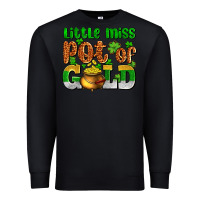 Black St. Patrick's little miss pot of gold Premium Sweatshirt - OliviaCreatesArt