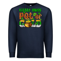 Navy St. Patrick's little miss pot of gold Premium Sweatshirt - OliviaCreatesArt