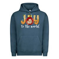 Pigment Midnight Navy Joy To The World Urban Hoodie - CowhideDigitalArt