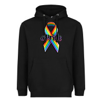 Black pride lgbtq awareness ribbon Heavyweight Hoodie - OliviaCreatesArt