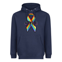 Navy pride lgbtq awareness ribbon Heavyweight Hoodie - OliviaCreatesArt