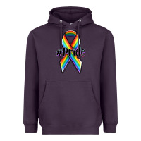 Plum pride lgbtq awareness ribbon Heavyweight Hoodie - OliviaCreatesArt