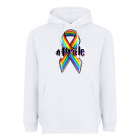 White pride lgbtq awareness ribbon Heavyweight Hoodie - OliviaCreatesArt