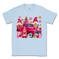 Dusty Blue Pink christmas gnomes truck Classic Tee - NancyCooperArtShop