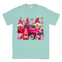 Seafoam Pink christmas gnomes truck Classic Tee - NancyCooperArtShop