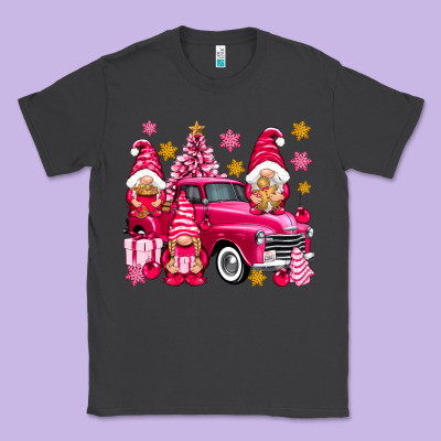 Pink Christmas Gnomes Truck Classic Tee Designed By Nancycooperartshop