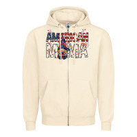 Sandshell American mama with gnome Mother's Day Zipper Hoodie - HowdyJamesFarm
