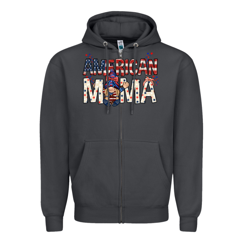 American Mama With Gnome Mother's Day Zipper Hoodie by HowdyJamesFarm | Teevron