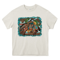 Cream bucking bronco cowboy rodeo cactus and sunflowers Heavy Core Tee - Artiststas