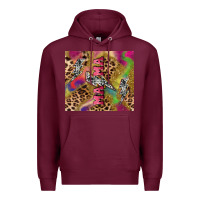 Burgundy Colorful leopard lightning bolt tumbler mother's Premium Hoodie - HowdyJamesFarm