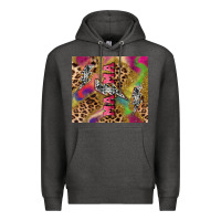 Charcoal Heather Colorful leopard lightning bolt tumbler mother's Premium Hoodie - HowdyJamesFarm