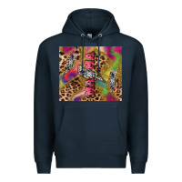 Navy Colorful leopard lightning bolt tumbler mother's Premium Hoodie - HowdyJamesFarm