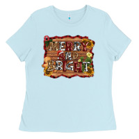 Baby Blue merry and bright Ladies Tee - AdoDesignShop