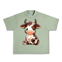 Oil Green Baby Brown Cow Urban Heavy Tee - MaliasSmallBusiness