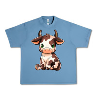 Pebble Blue Baby Brown Cow Urban Heavy Tee - MaliasSmallBusiness