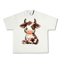 Pistachio Baby Brown Cow Urban Heavy Tee - MaliasSmallBusiness