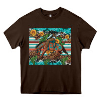 Bucking Bronco Cowboy Rodeo Cactus And Sunflowers Heavy Core Tee | Teevron