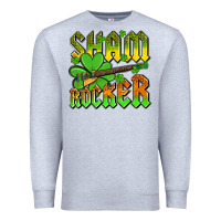 Heather Grey St. Patrick’s Day sham rocker with guitar Premium Sweatshirt - OliviaCreatesArt