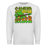 Oatmeal Heather St. Patrick’s Day sham rocker with guitar Premium Sweatshirt - OliviaCreatesArt