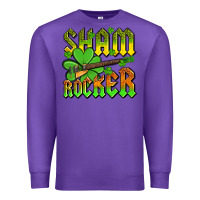 Purple St. Patrick’s Day sham rocker with guitar Premium Sweatshirt - OliviaCreatesArt