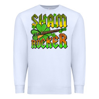White St. Patrick’s Day sham rocker with guitar Premium Sweatshirt - OliviaCreatesArt