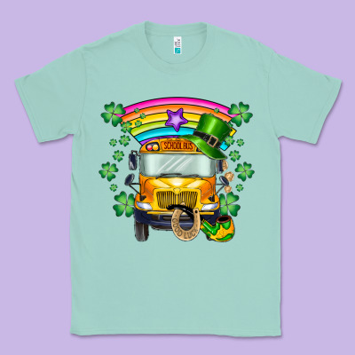 St. Patricks Day School Bus Classic Tee Designed By Sublimationcraftshop