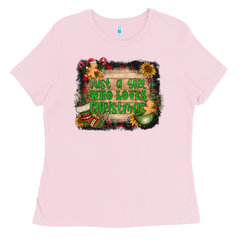 Just A Girl Who Loves Christmas Ladies Tee by AdoDesignShop | Teevron