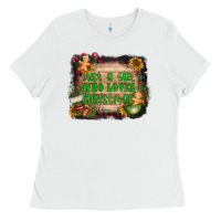 White just a girl who loves christmas Ladies Tee - AdoDesignShop