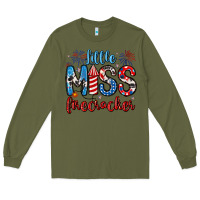 Army Green little miss firecracker 4th of july Long Sleeve Tee - Artiststas