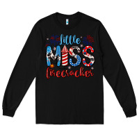 Black little miss firecracker 4th of july Long Sleeve Tee - Artiststas