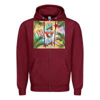 Burgundy summer mom Zipper Hoodie - TumblerDesignByShophia