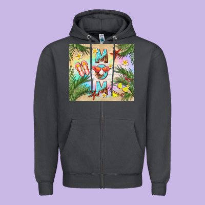 Summer Mom Zipper Hoodie Designed By Tumblerdesignbyshophia
