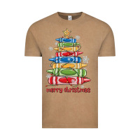 Vintage Coffee crayons tree christmas Vintage Tee - MaliasSmallBusiness