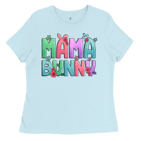 Baby Blue easter floral mama bunny Ladies Tee - Artiststas