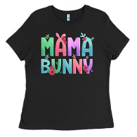 Black easter floral mama bunny Ladies Tee - Artiststas
