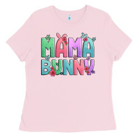 Bubblegum Pink easter floral mama bunny Ladies Tee - Artiststas