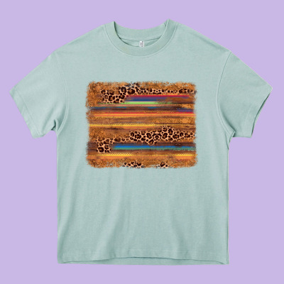 Leopard Serape Background Heavy Core Tee Designed By Adodesignshop