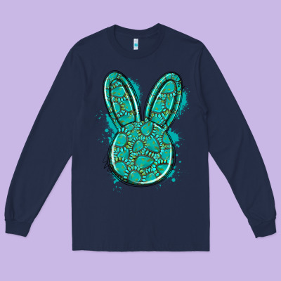 Gemstone Rabbit Long Sleeve Tee Designed By Artiststas
