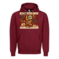 Burgundy wizard love Zipper Hoodie - TumblerDesignByShophia