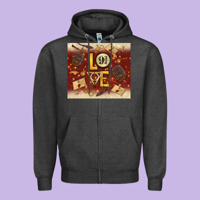 Wizard Love Zipper Hoodie Designed By Tumblerdesignbyshophia