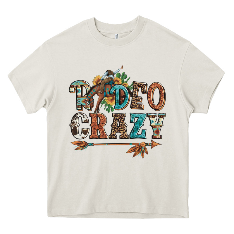 Rodeo Crazy Bucking Bronco Cowboy Heavy Core Tee by Artiststas | Teevron